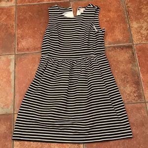 J Crew black and white strip dress